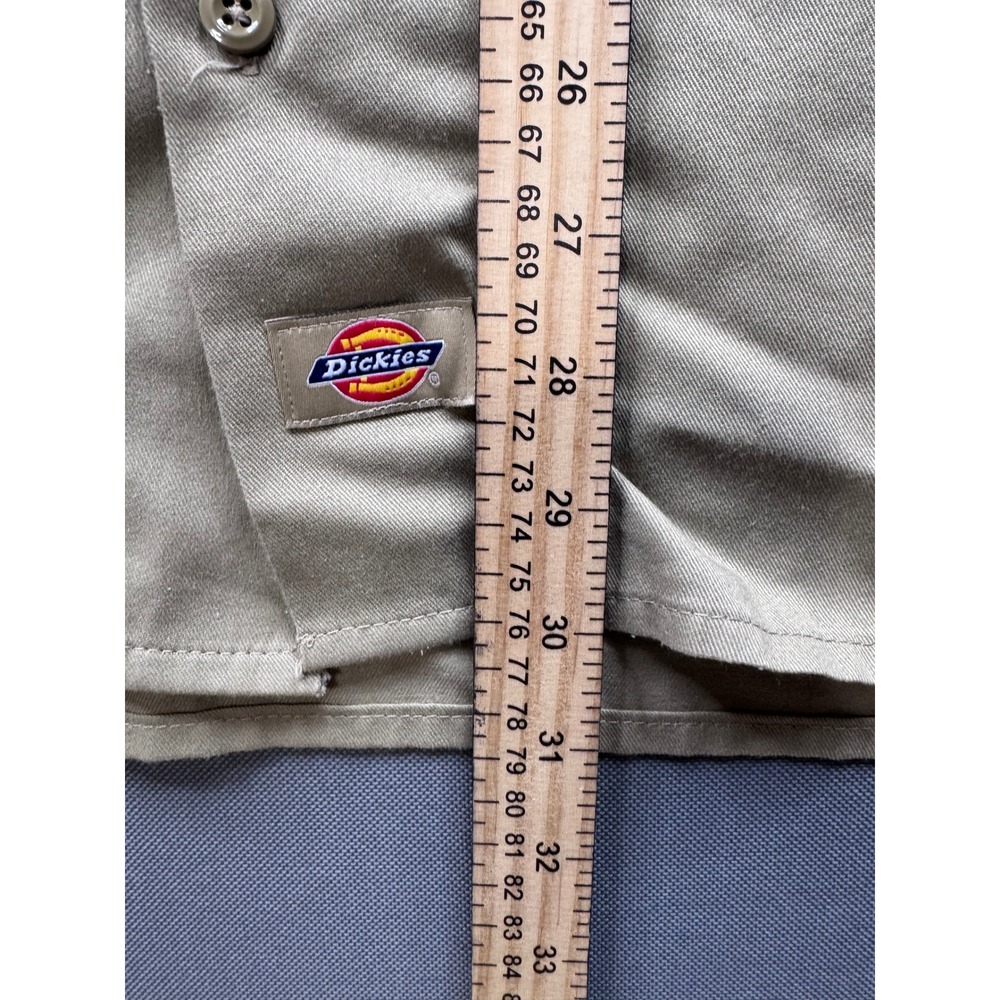 Dickies Mens Khaki Short Sleeve Work‎ Shirt Button Up Size L - Picture 7 of 10